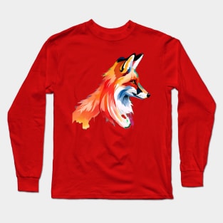 Watercolor Fox Bust Long Sleeve T-Shirt